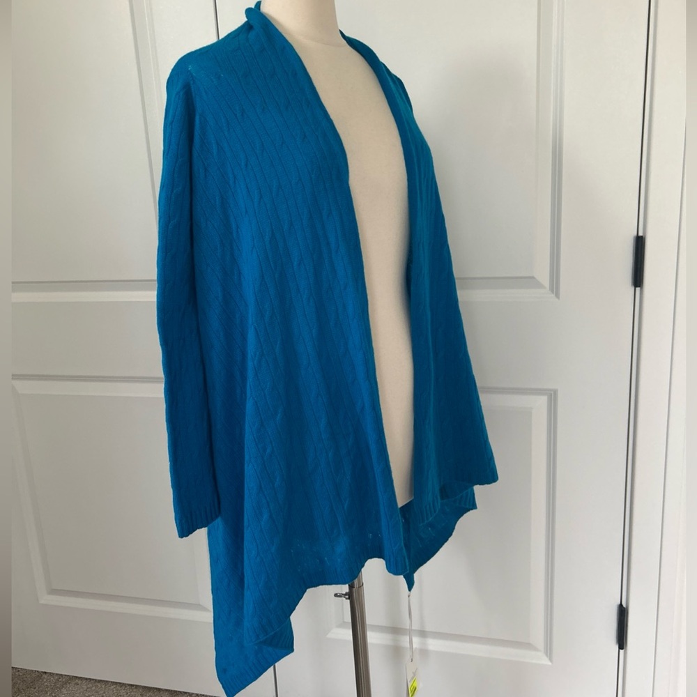 NWT Bruno Manetti sz 44 US M 100% Cashmere  Open Drape Cable Cardigan Sweater
